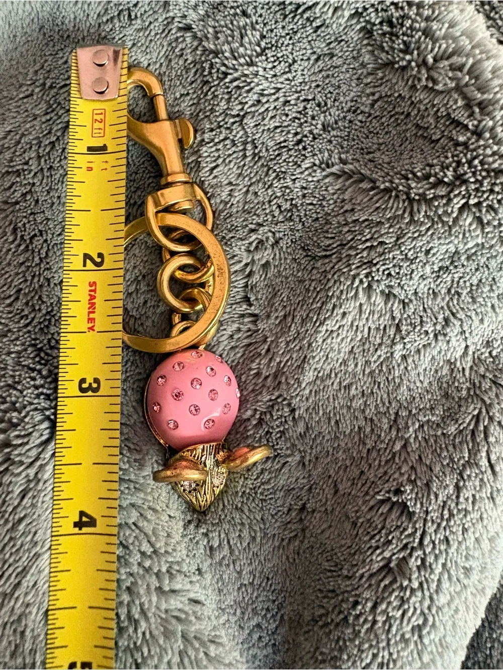 Unbranded Gold-Tone Pink Crystal Mouse Keychain or purse Charm